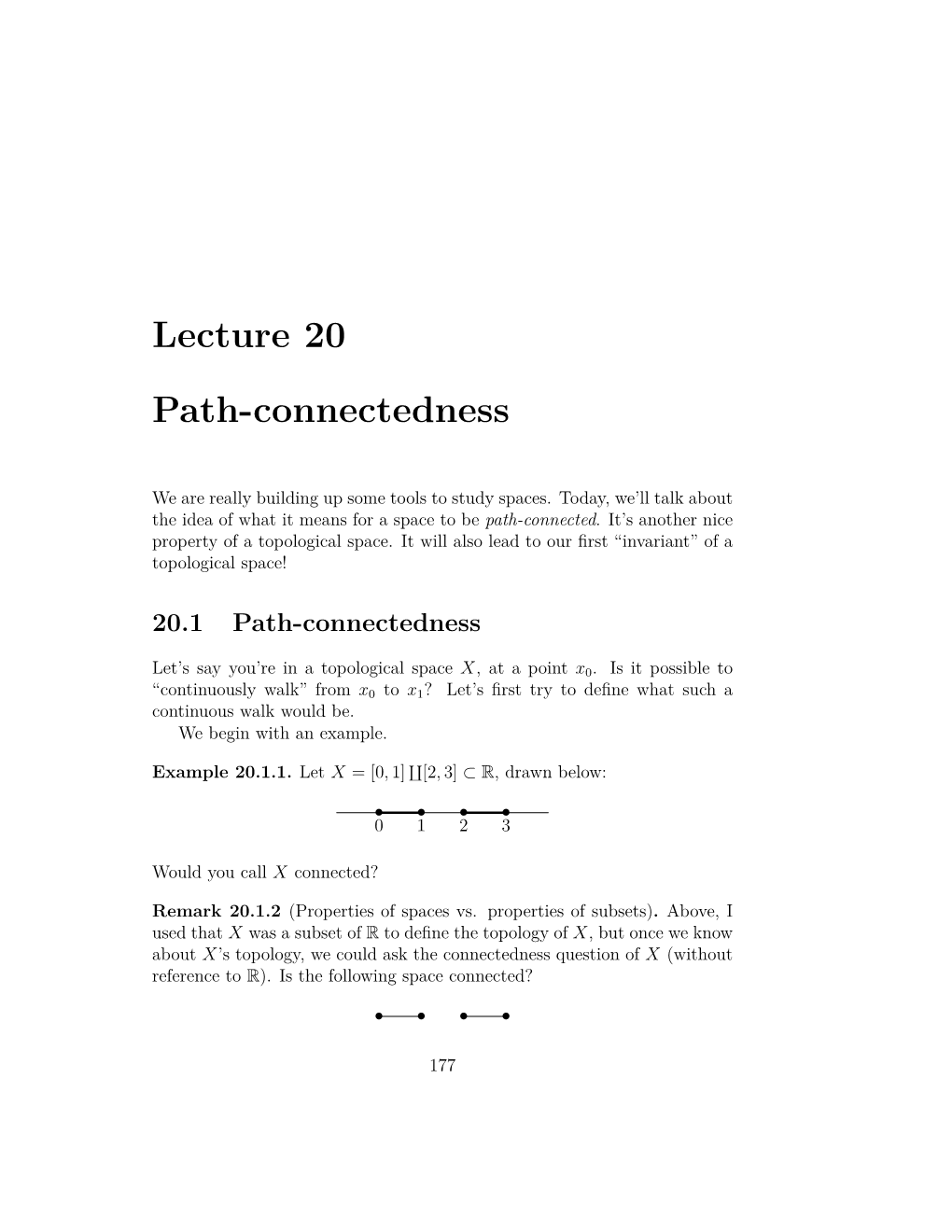 Lecture 20 Path-Connectedness