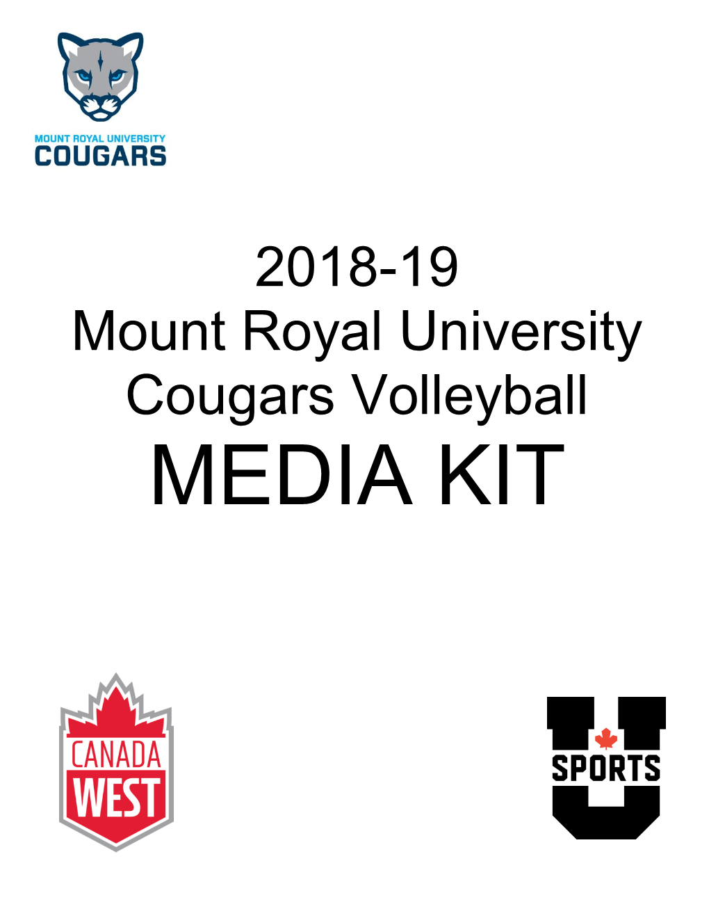 2018-19 Mount Royal University Cougars Volleyball MEDIA KIT