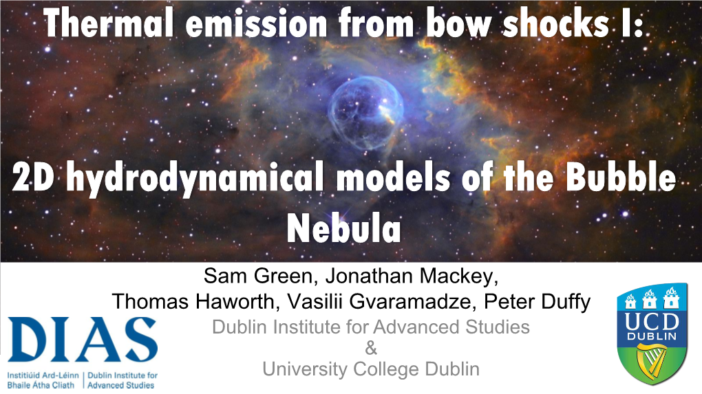 Thermal Emission from Bow Shocks I: 2D Hydrodynamic Models of the Bubble Nebula