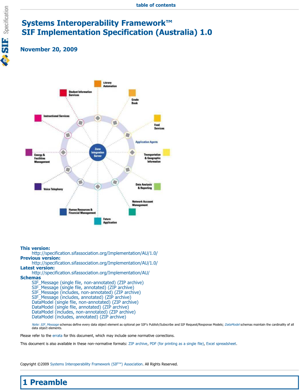 SIF Implementation Specification Australia