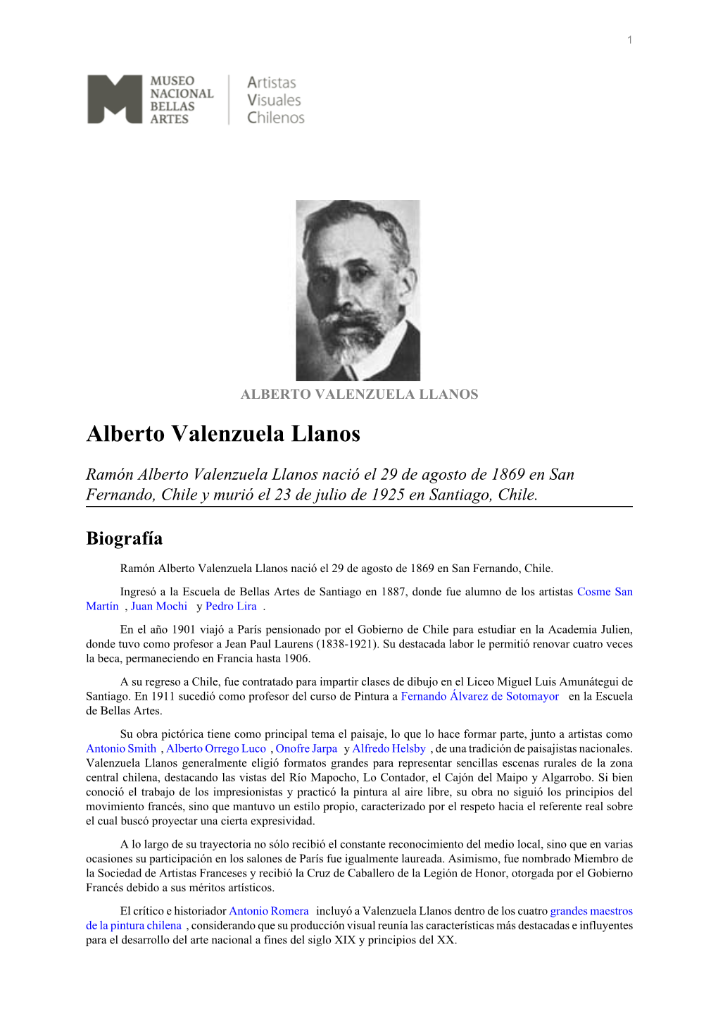 ALBERTO VALENZUELA LLANOS Alberto Valenzuela Llanos