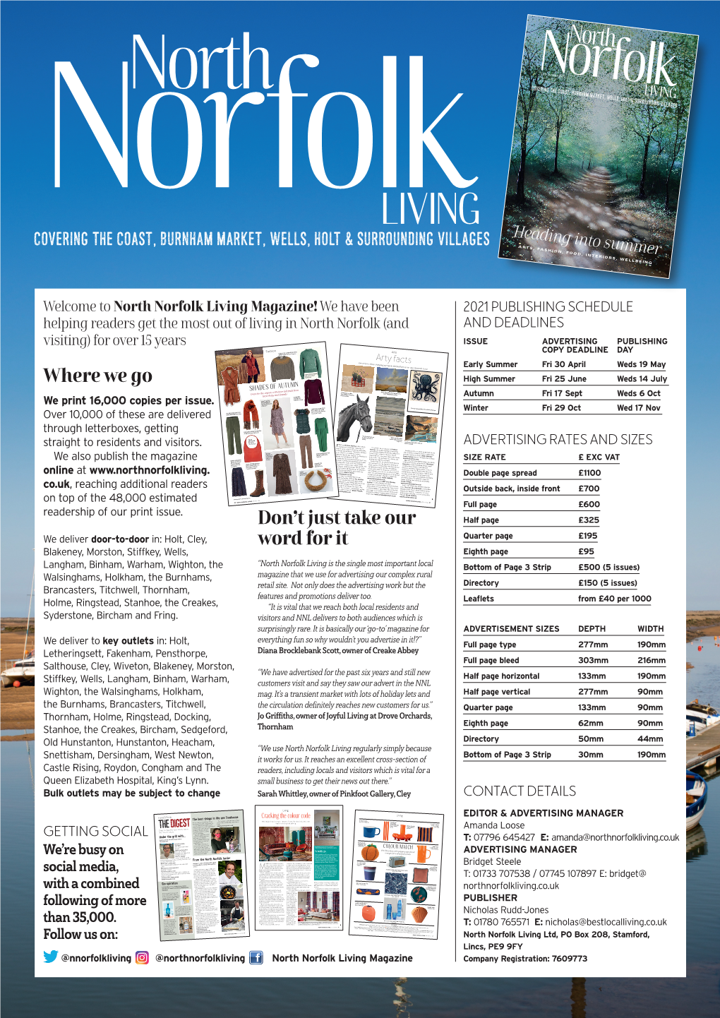 Norfolk N£1.50 Where Sold Orfolk Nnorfolkorth COVERING the COAST, BURNHAM MARKET, WELLS, HOLT & SURROUNDINGLIVING VILLAGES LIVING Heading Into Summer