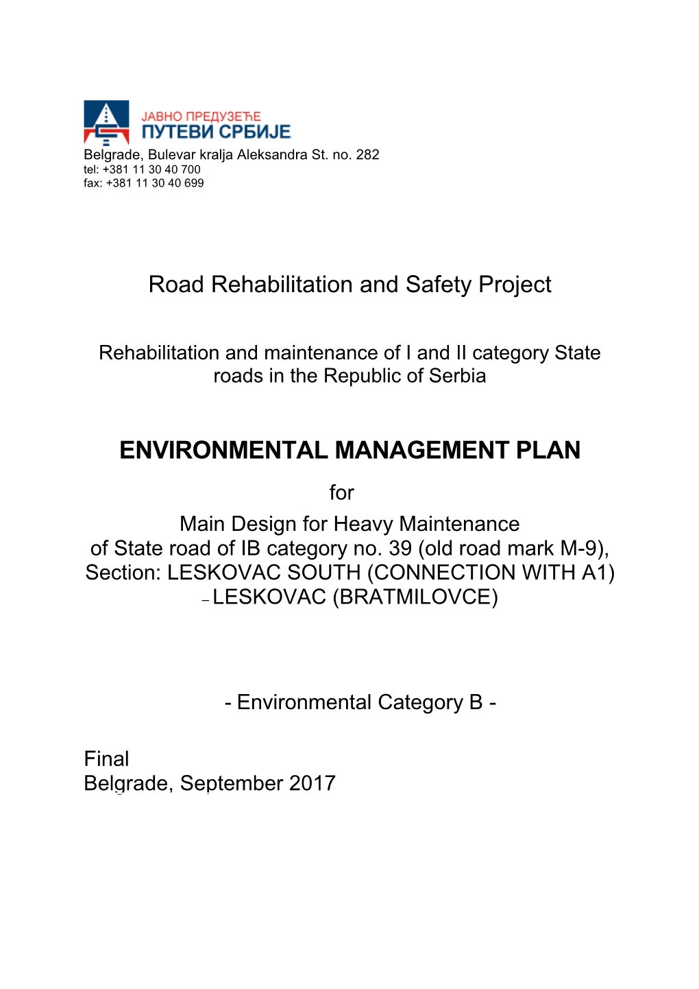 Environmental Management Plan