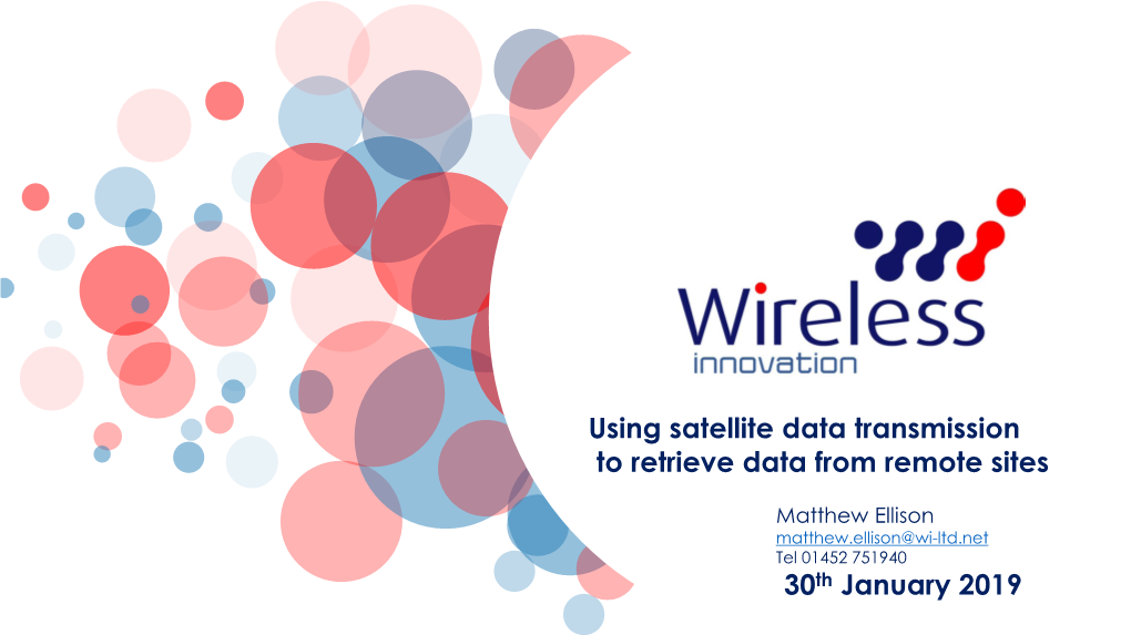 Using Satellite Data Transmission to Retrieve Data from Remote Sites 30Th