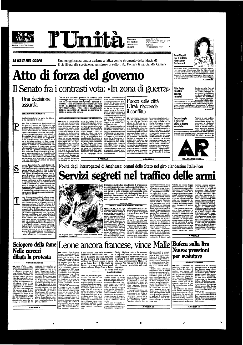 Atto Dì Forza Del Governo in Un Asta Berlusconi a PAGINA 27