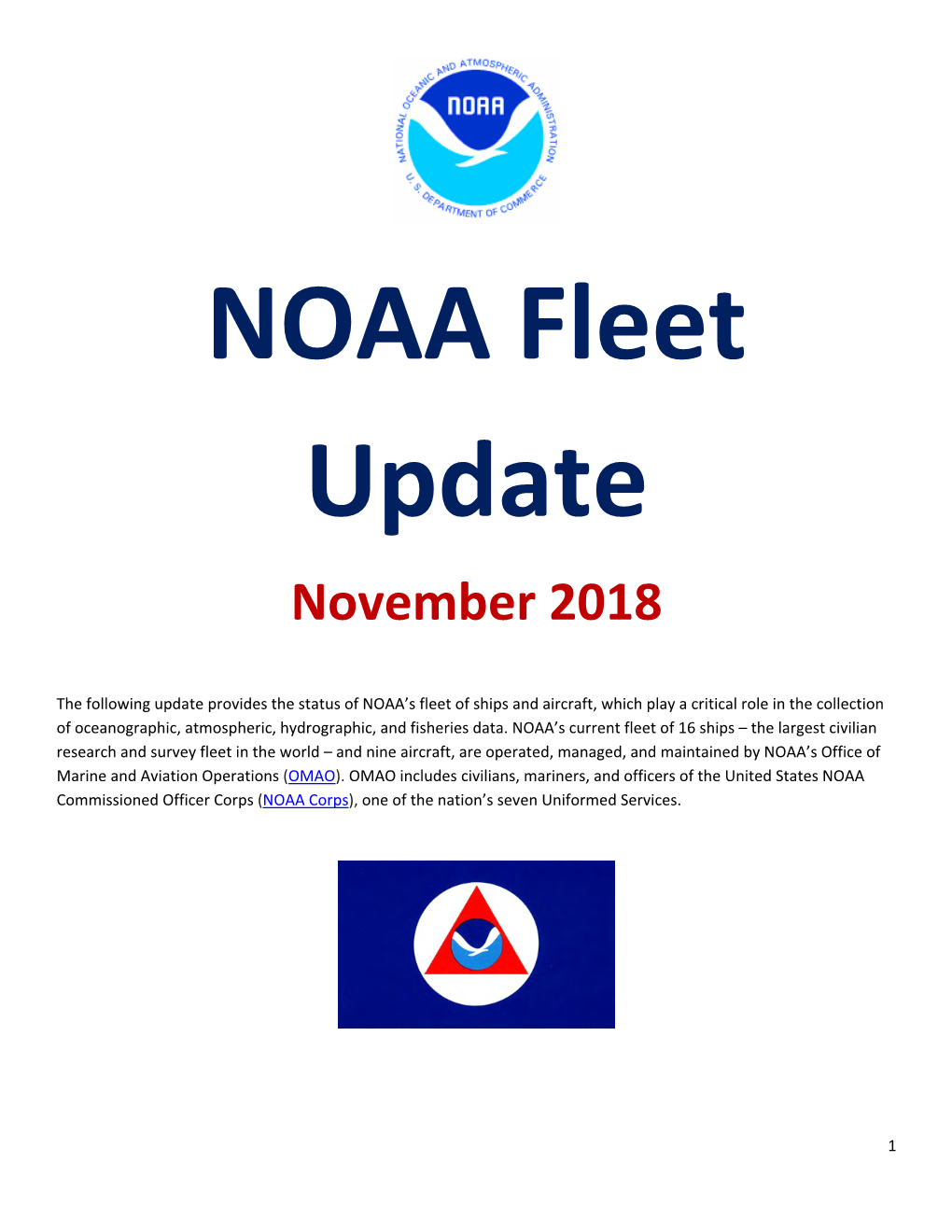 NOAA Fleet Update November 2018