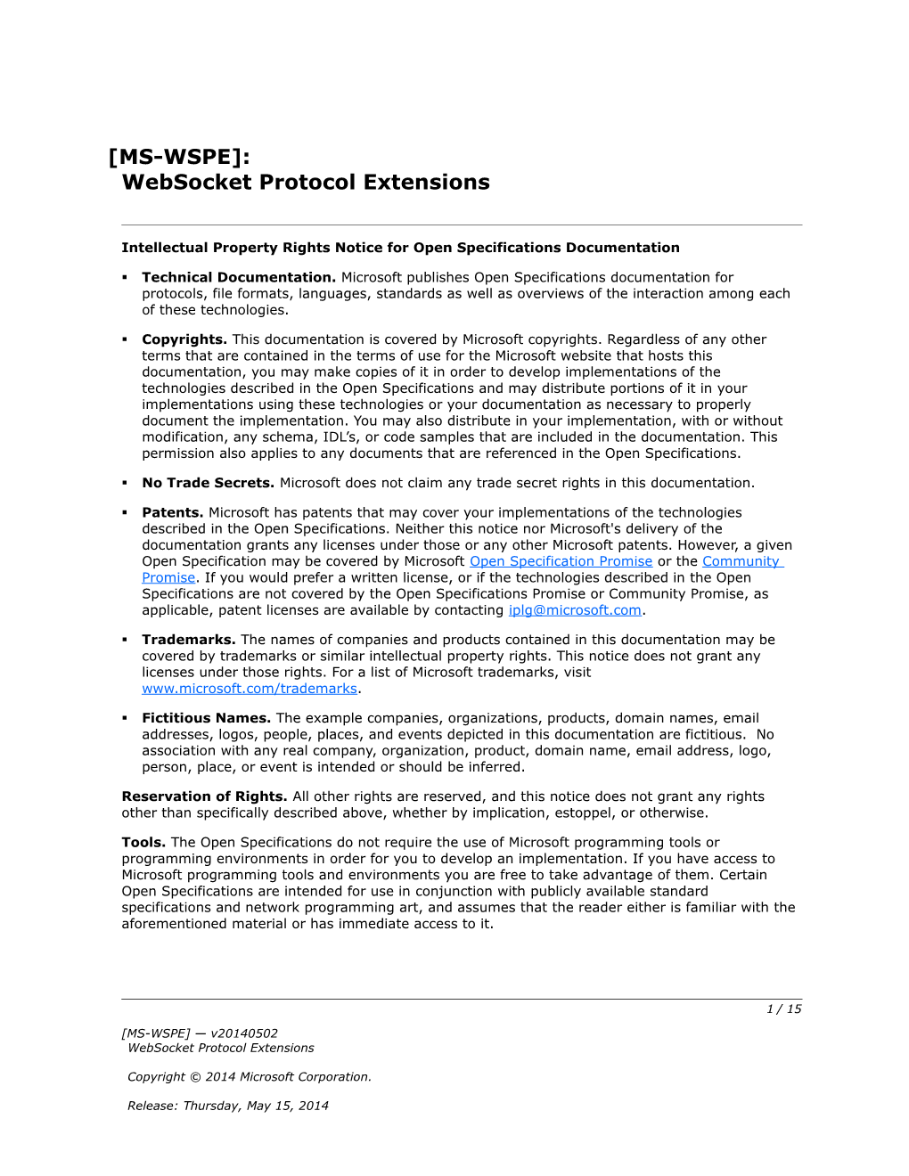 Intellectual Property Rights Notice for Open Specifications Documentation s102