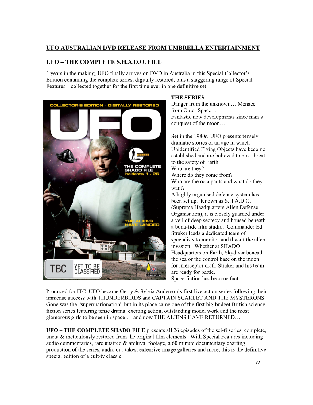 Ufo Press Release V1