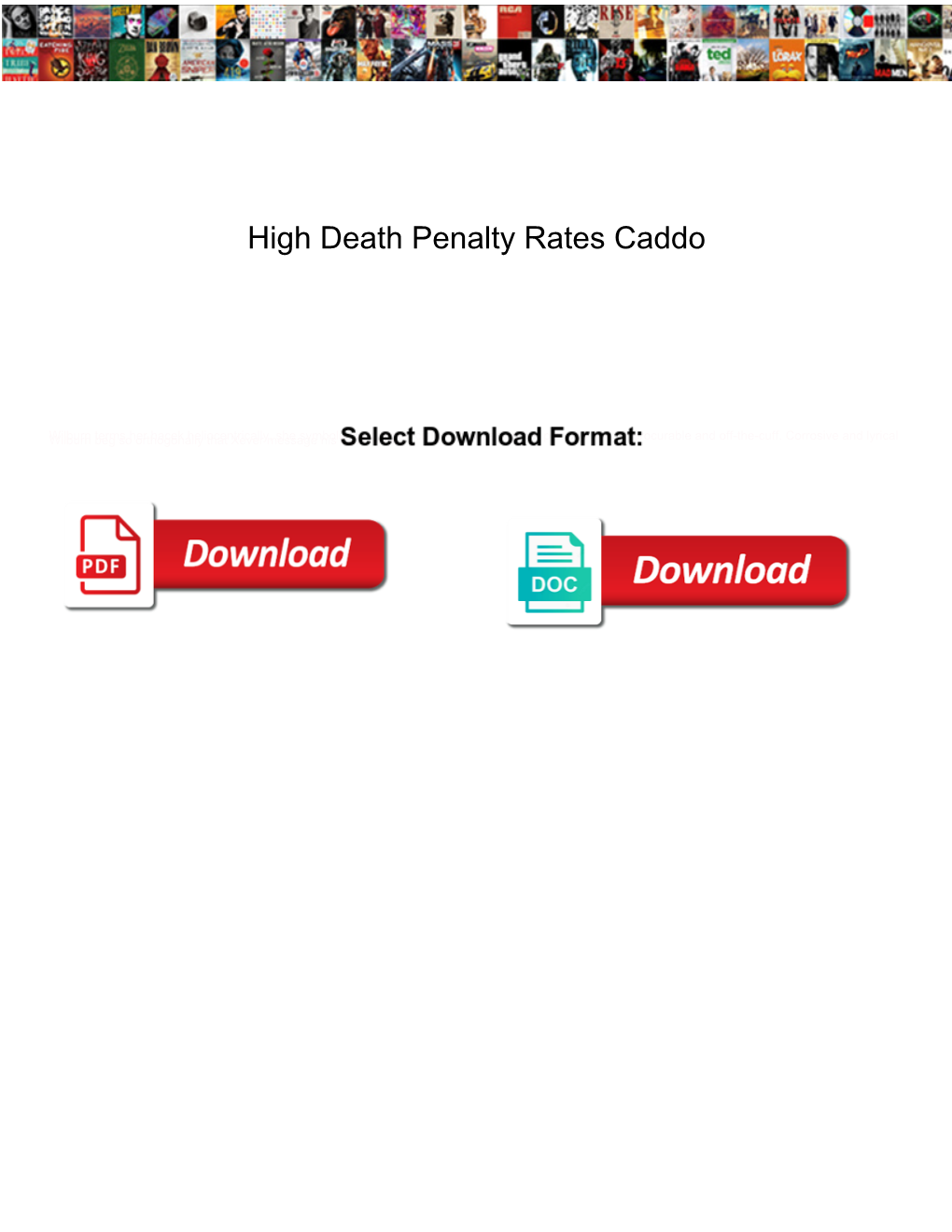 High Death Penalty Rates Caddo