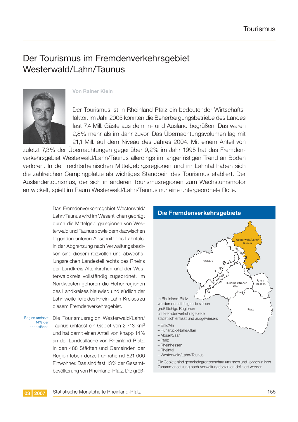 Der Tourismus Im Fremdenverkehrsgebiet Westerwald/Lahn/Taunus