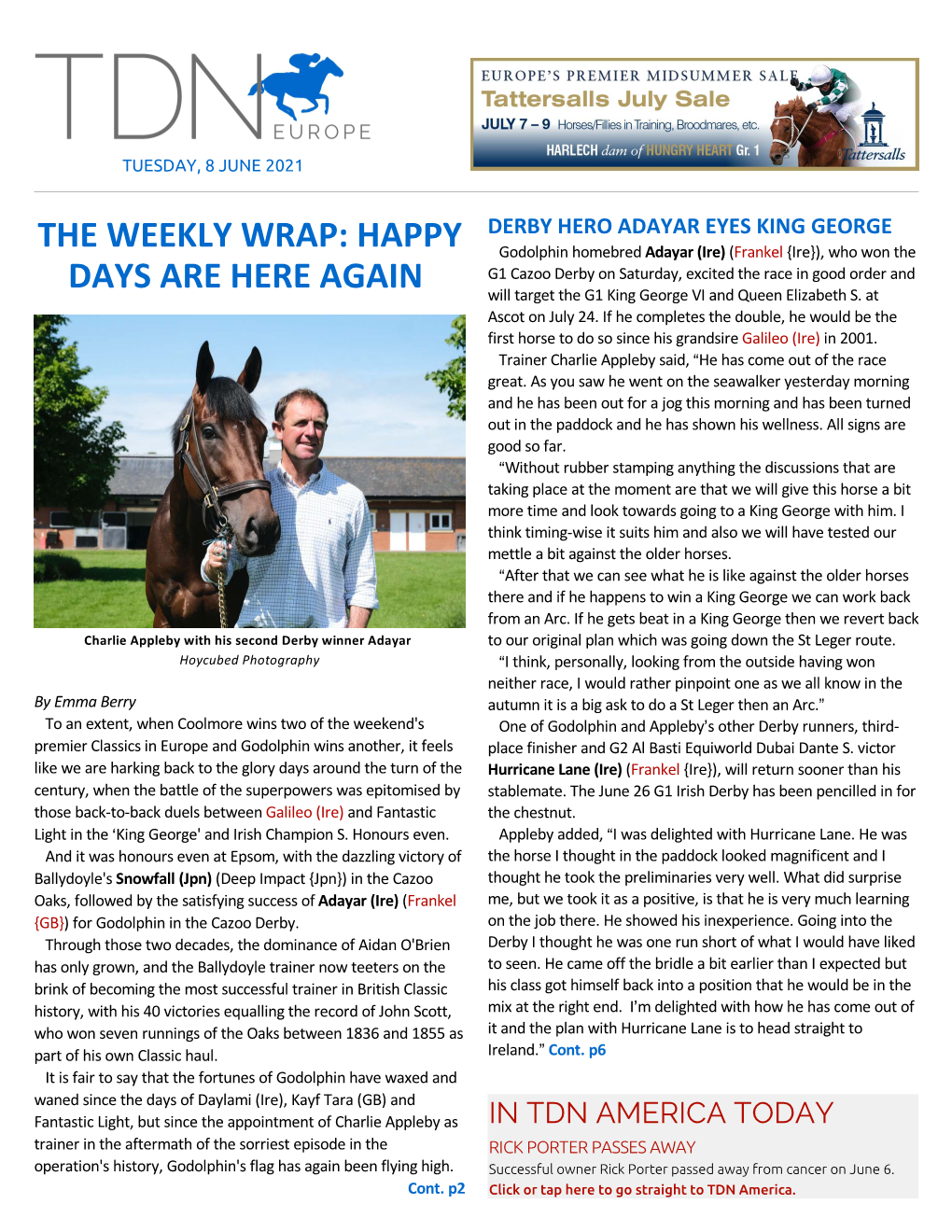 Tdn Europe • Page 2 of 12 • Thetdn.Com Tuesday • 08 June 2021