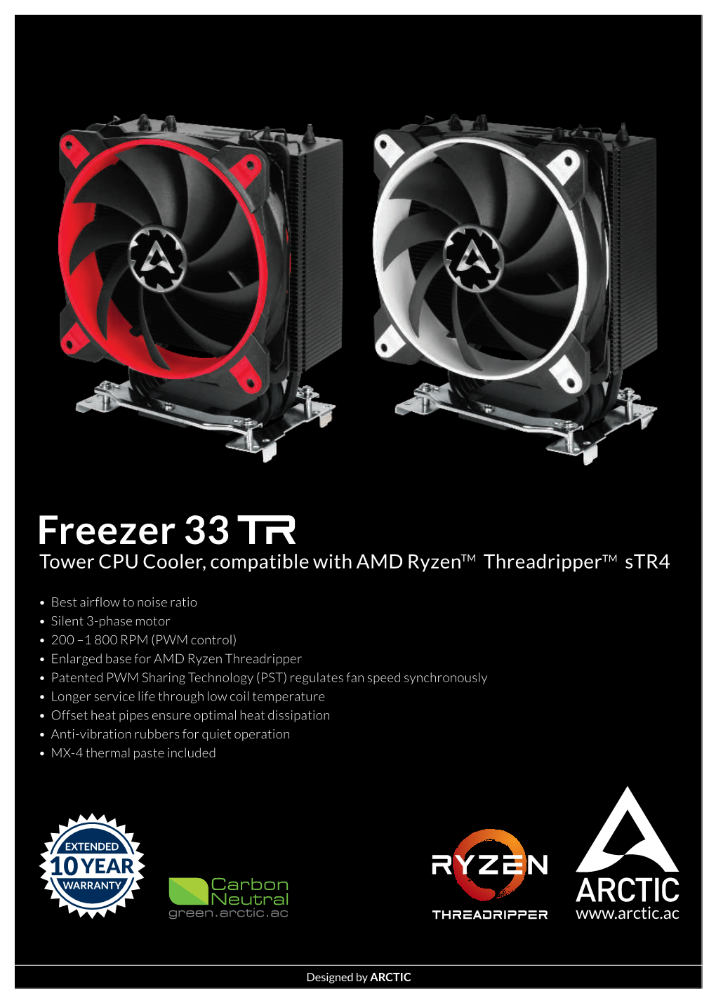 Freezer 33 Tower CPU Cooler, Compatible with AMD Ryzent M Threadripper TM Str4