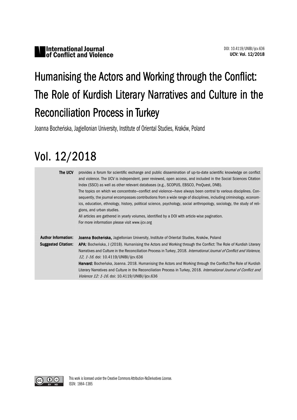 Humanising the Actors and Working Through the Conflict: the Role of Kurd