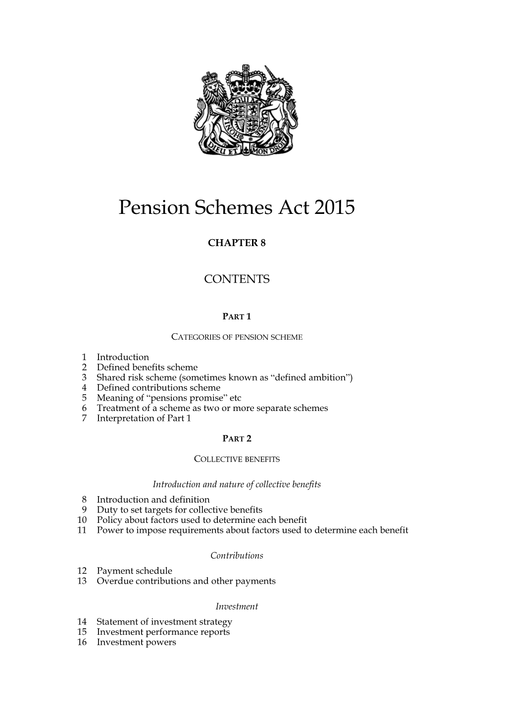 Pension Schemes Act 2015
