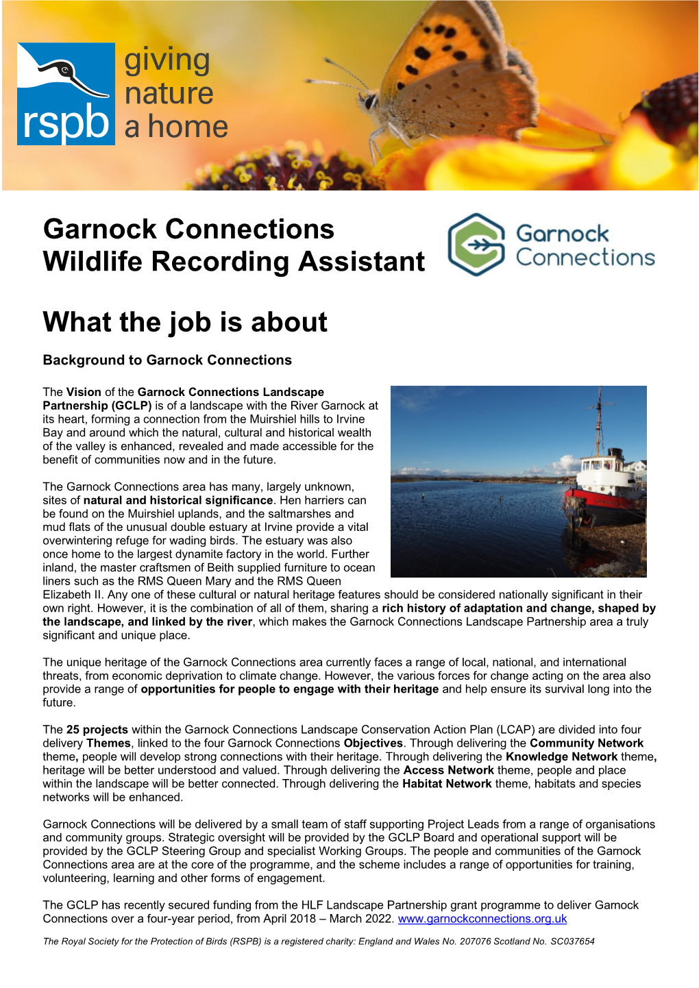 Garnock Connections Wildlife Recording Assistant What The