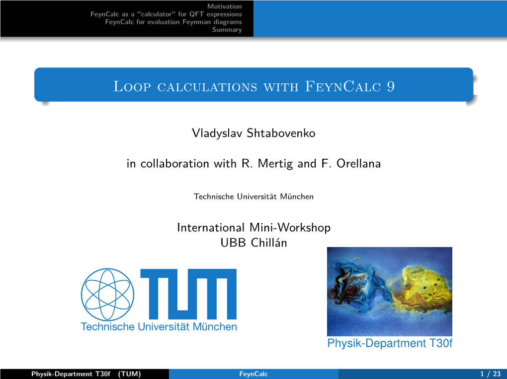 Loop Calculations with Feyncalc 9