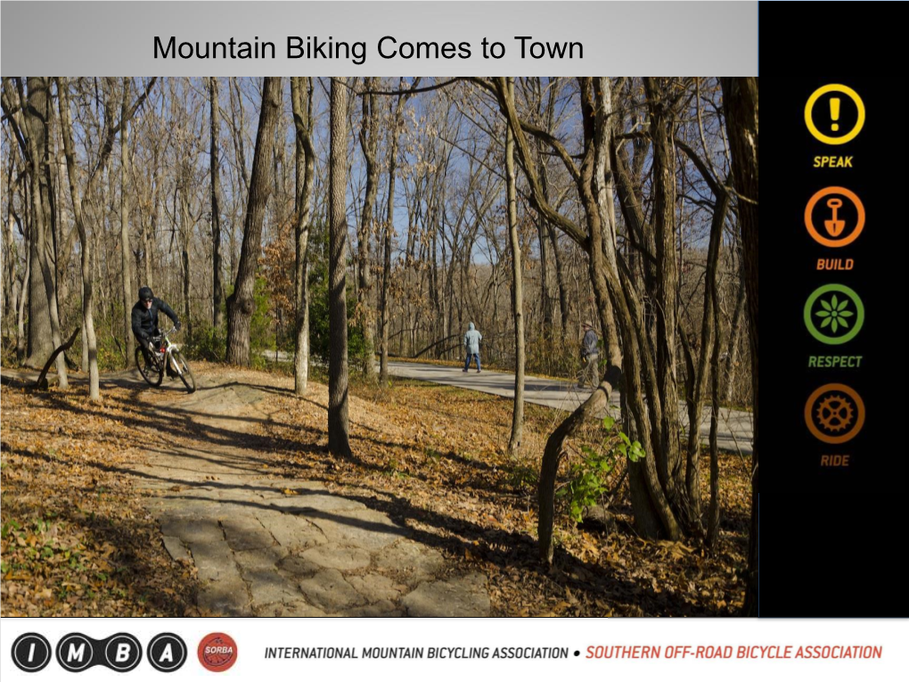 Mountain Biking Comes to Town Mountain Biking Old School… Mountain Biking New School… Agenda