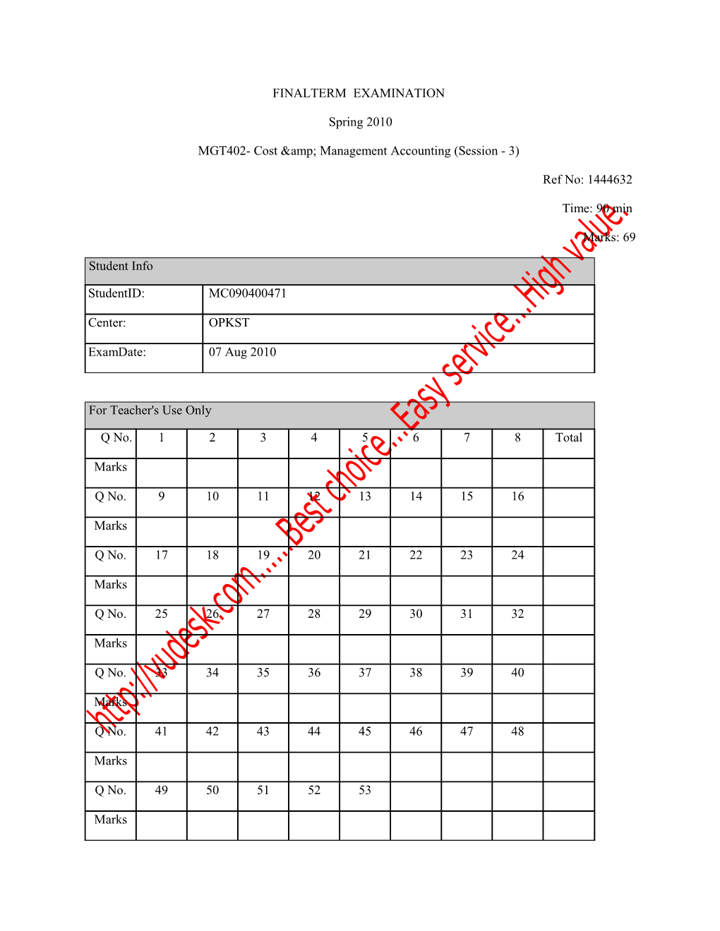 MGT402- Cost & Management Accounting (Session - 3)