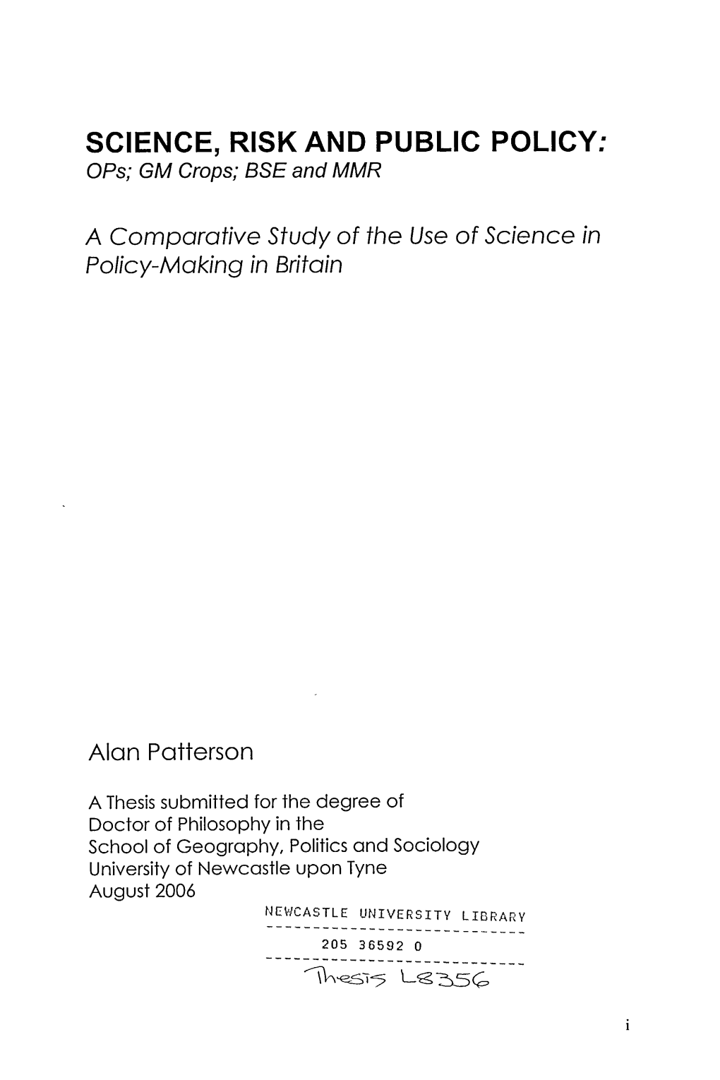 GM Crops; BSE and MMR