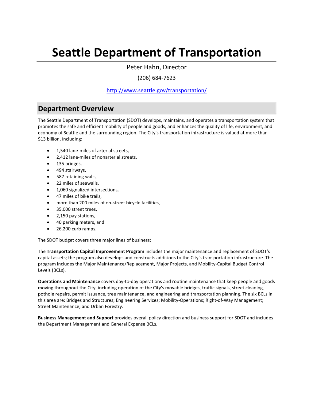 Seattle Department of Transportation