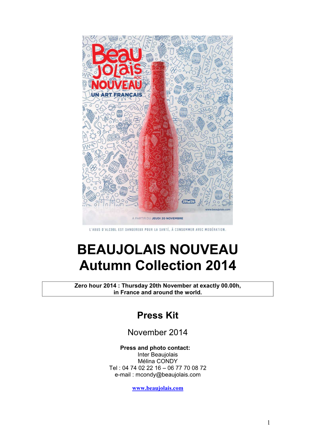 BEAUJOLAIS NOUVEAU Autumn Collection 2014