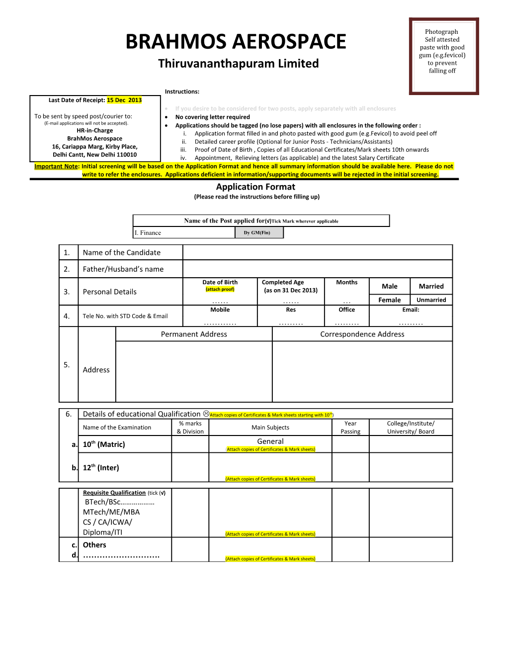 Application Format