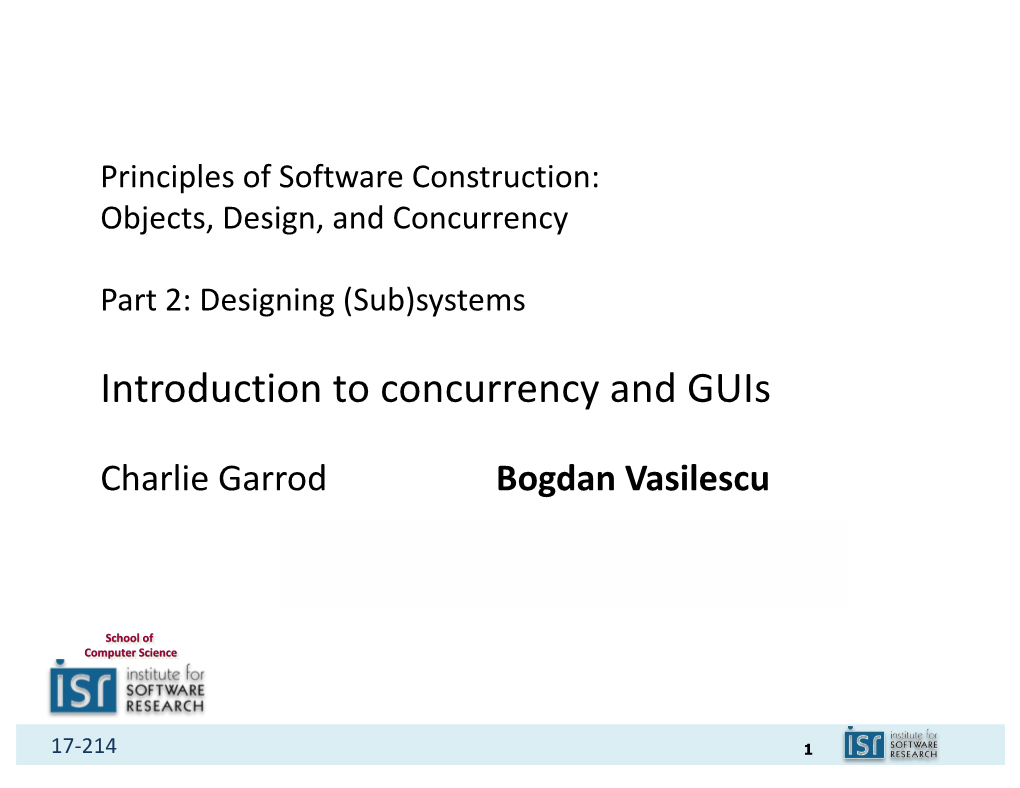 Introduction to Concurrency and Guis