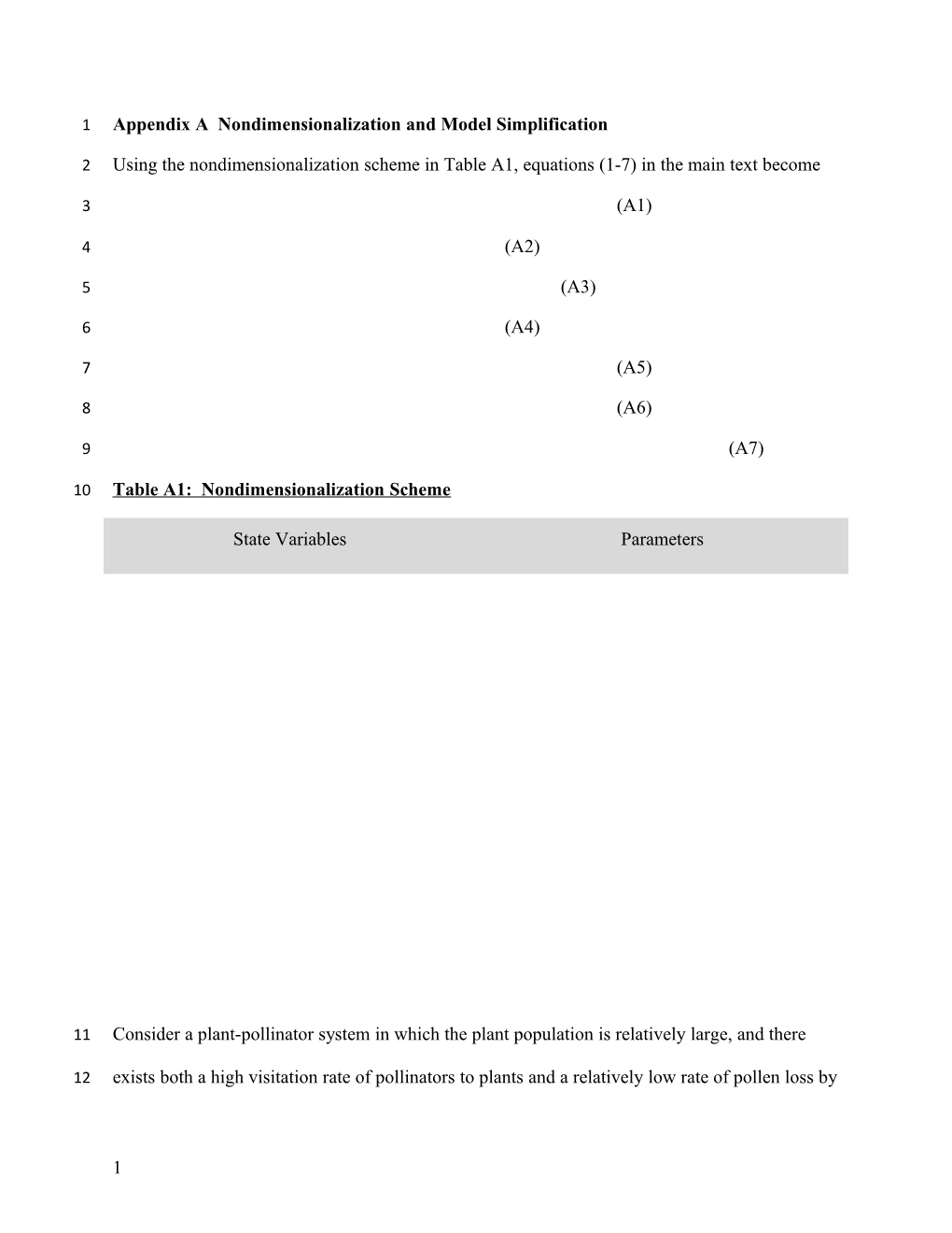 Appendix a Nondimensionalization and Model Simplification