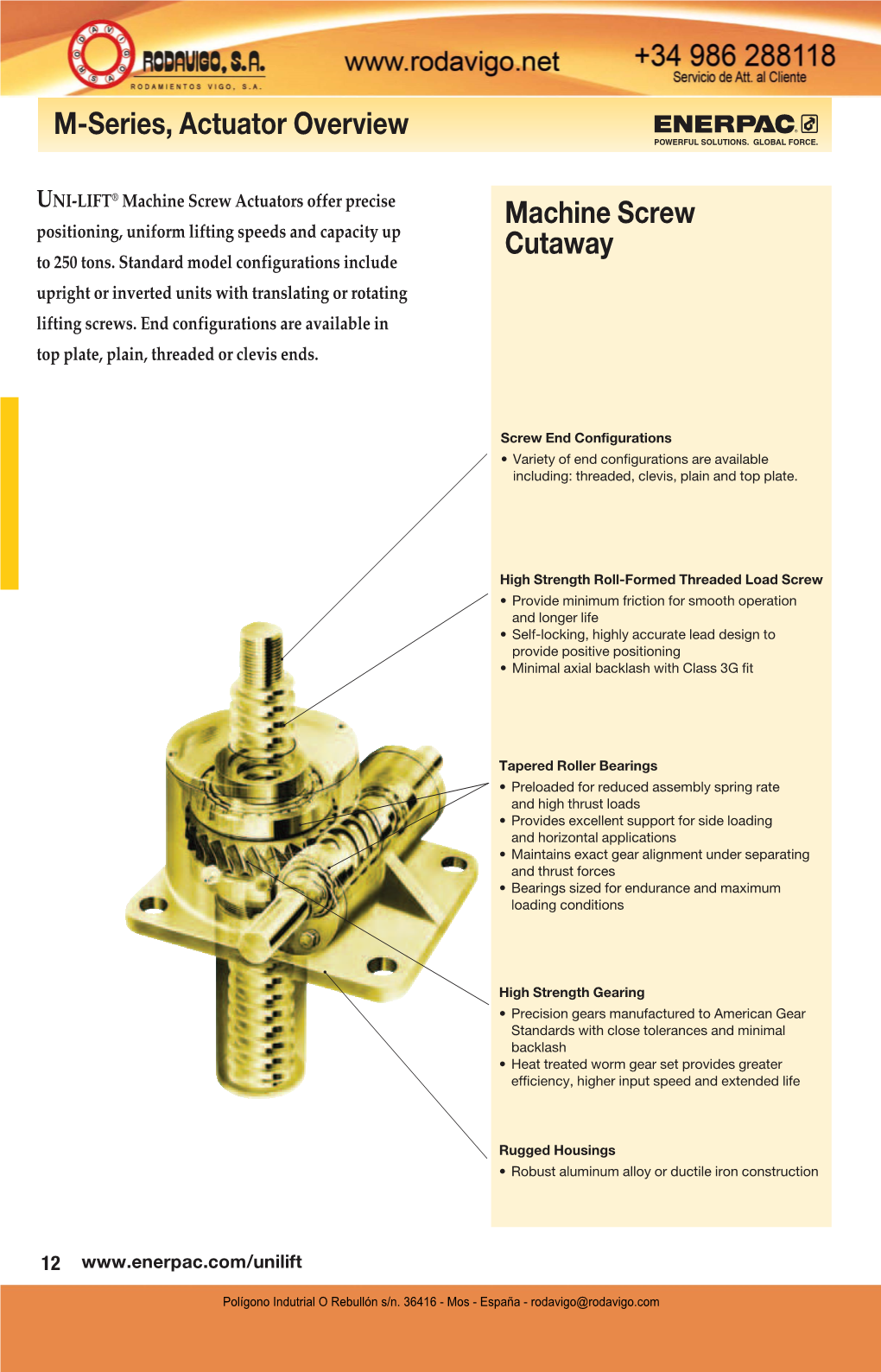 M-Series, Actuator Overview Machine Screw Cutaway