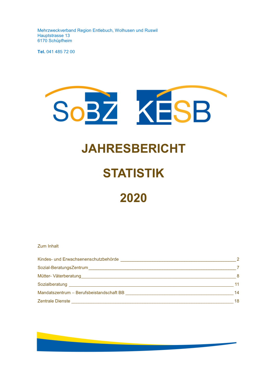 Jahresbericht Statistik 2020