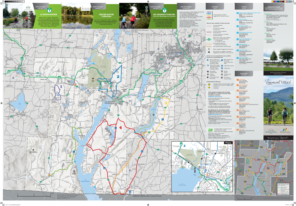 Carte Du Réseau Cyclable De La MRC De Memphrémagog