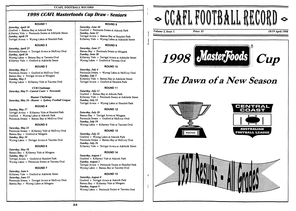 <> CCAFL FOOTBALL RECORD <>