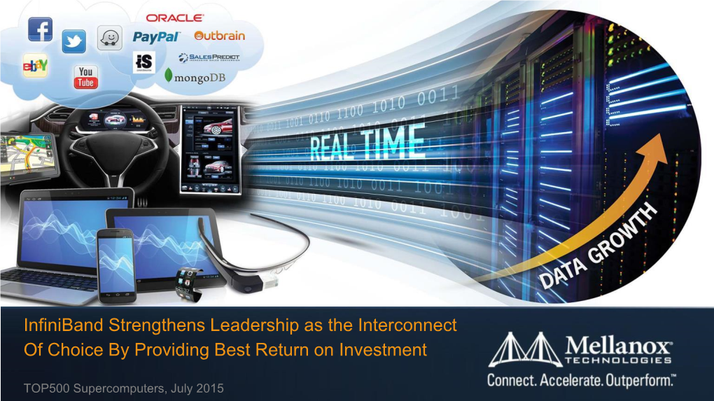 Infiniband Strengthens Leadership As the Interconnect of Choice by Providing Best Return on Investment