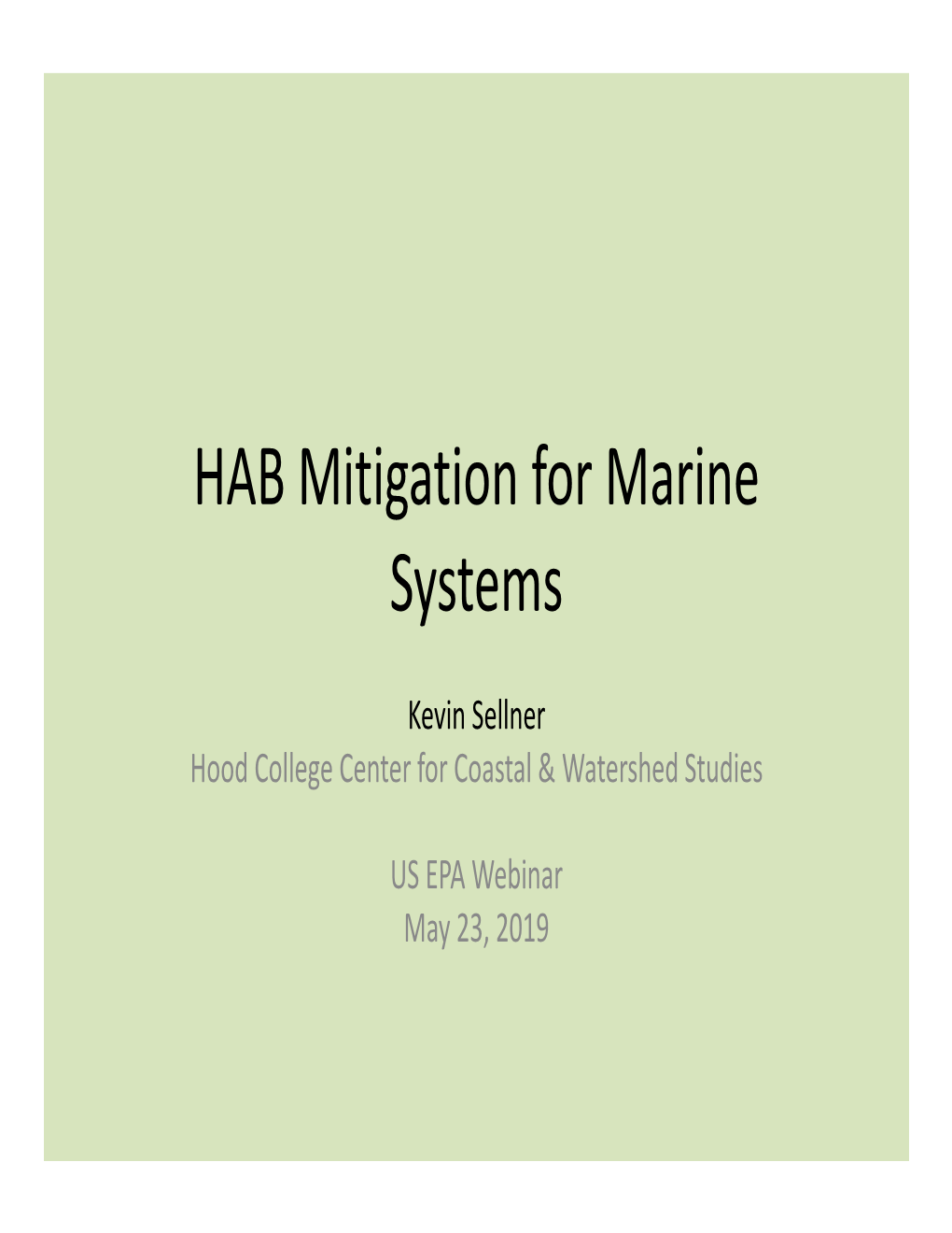 Mitigation Options for Marine Habs (PDF)