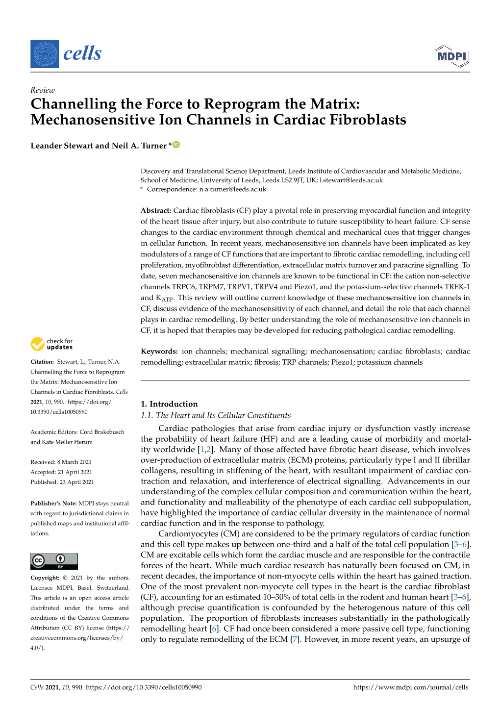 Mechanosensitive Ion Channels in Cardiac Fibroblasts