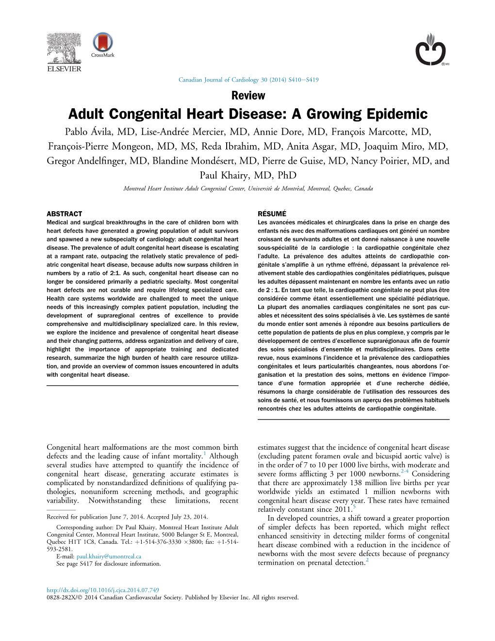 Adult Congenital Heart Disease