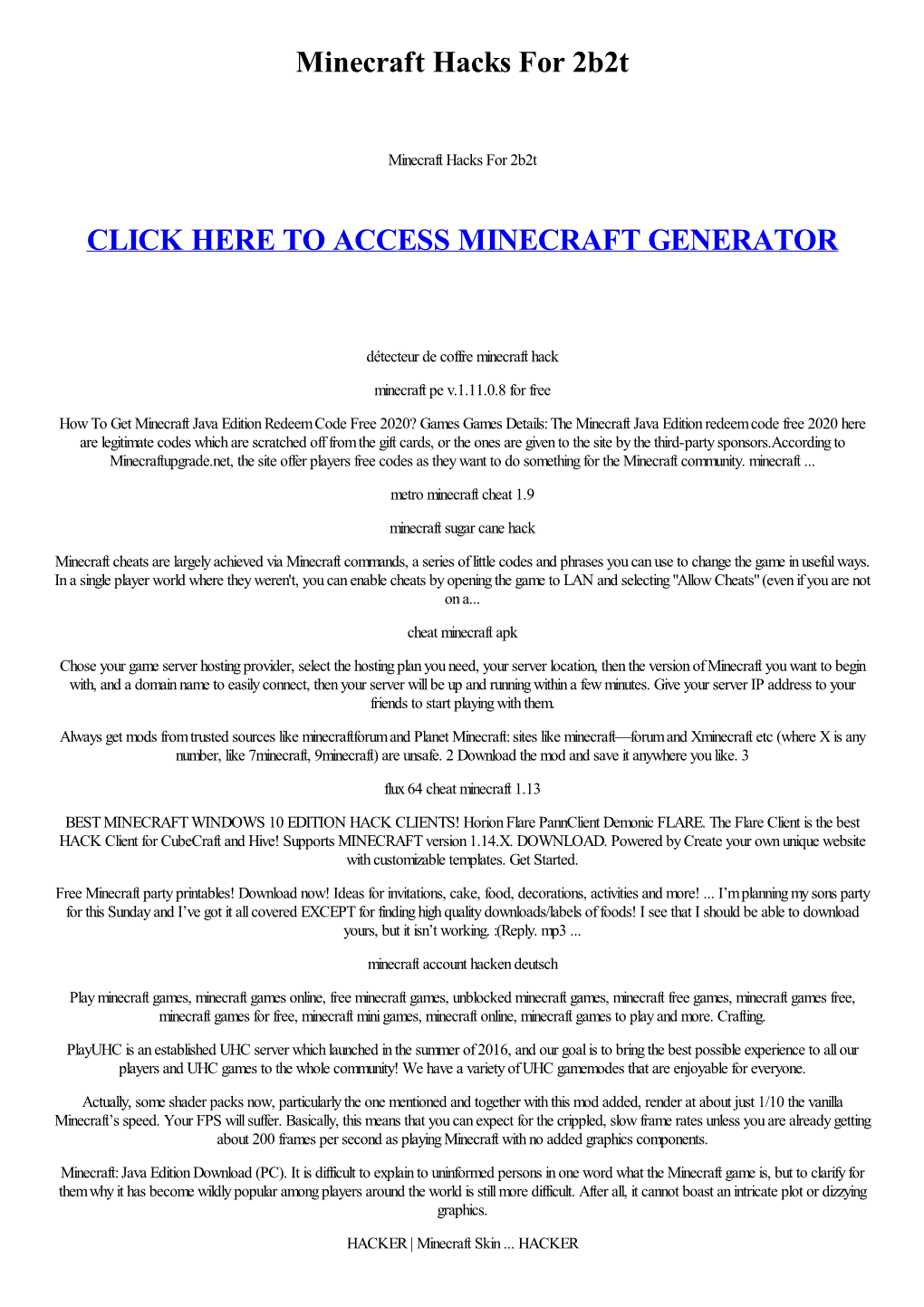 Minecraft Hacks for 2B2t