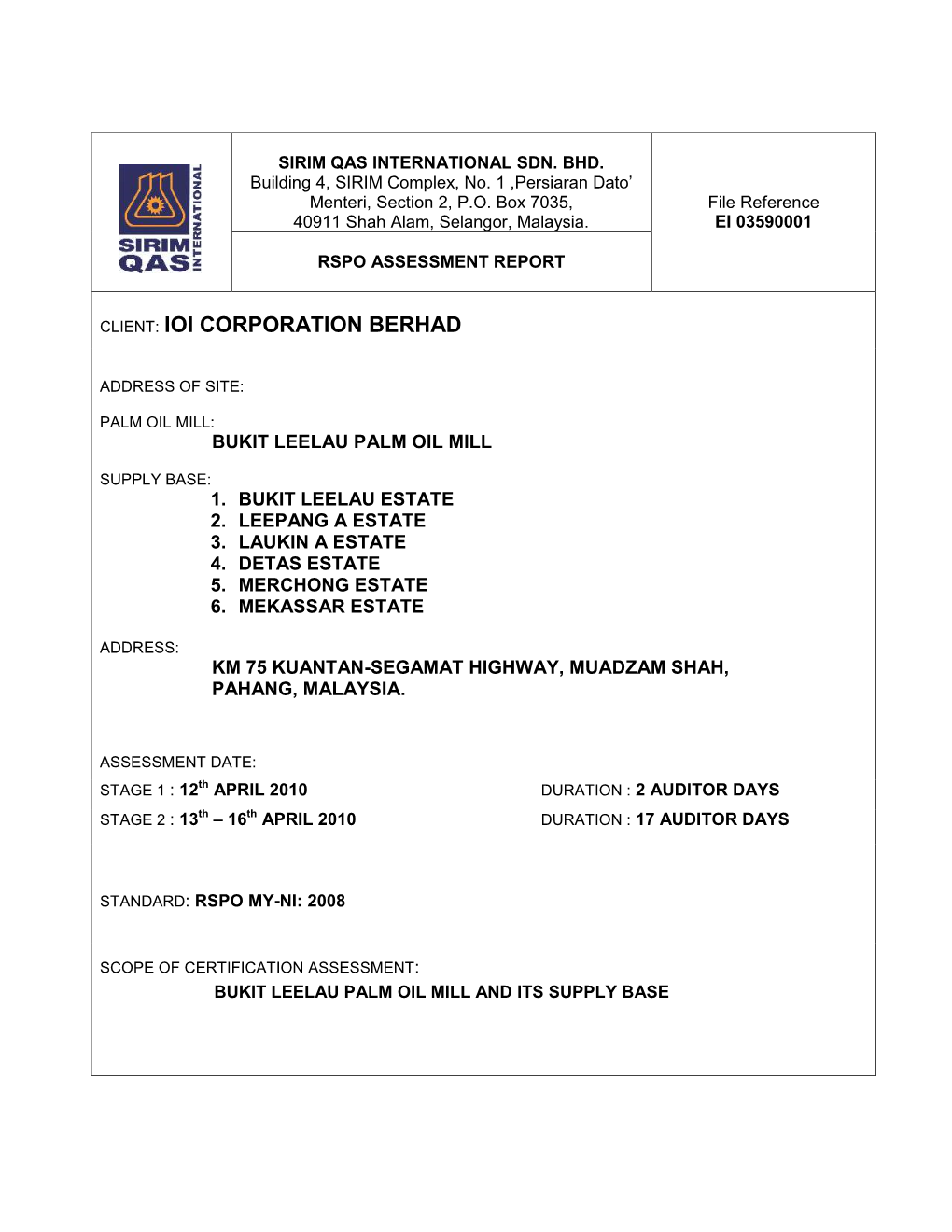 Final Report IOI Bukit Leelau Include Reviewers' Comments.Pd F.Pdf