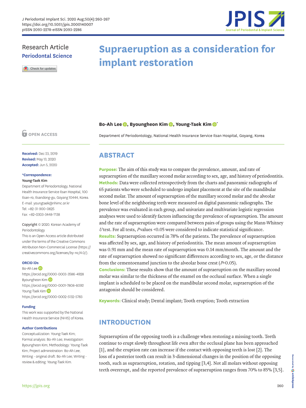 Supraeruption As a Consideration for Implant Restoration