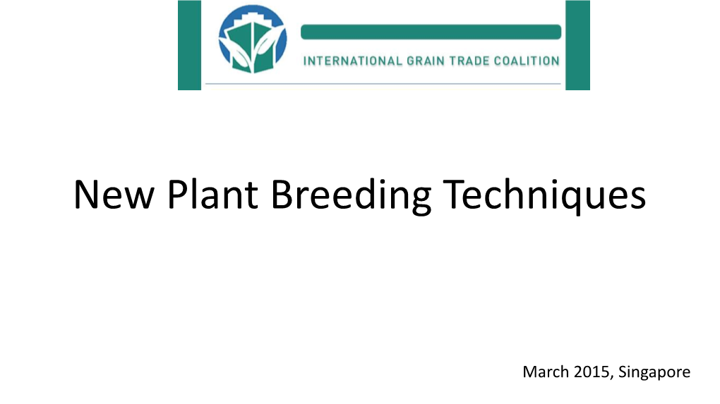 New Plant Breeding Techniques