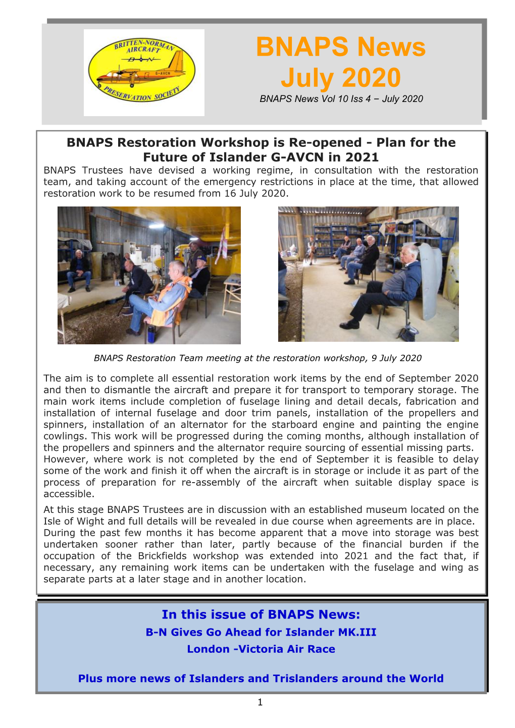 BNAPS News July 2020 BNAPS News Vol 10 Iss 4 – July 2020