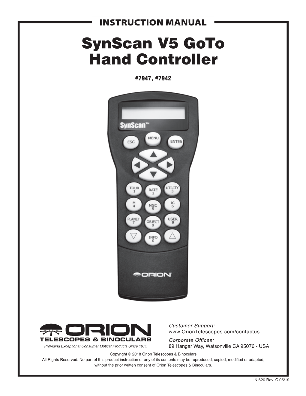 Synscan V5 Goto Hand Controller