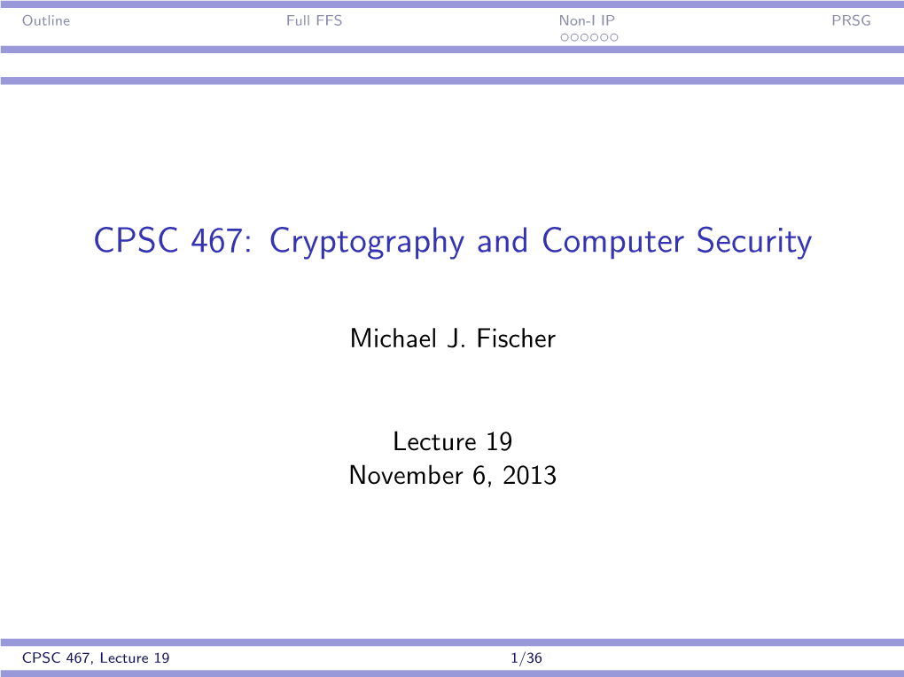 CPSC 467: Cryptography and Computer Security