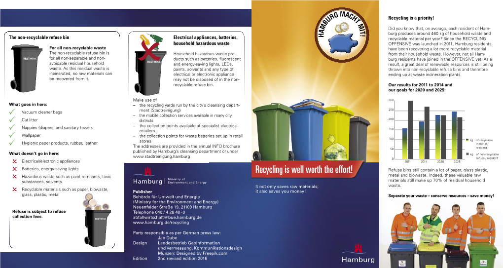 Recycling Is Well Worth the Effort! Refuse Bins Still Contain a Lot of Paper, Glass Plastic, Hazardous Waste Such As Paint Remnants, Toxic Metal and Biowaste