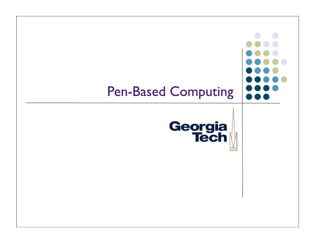 Pen-Based Computing