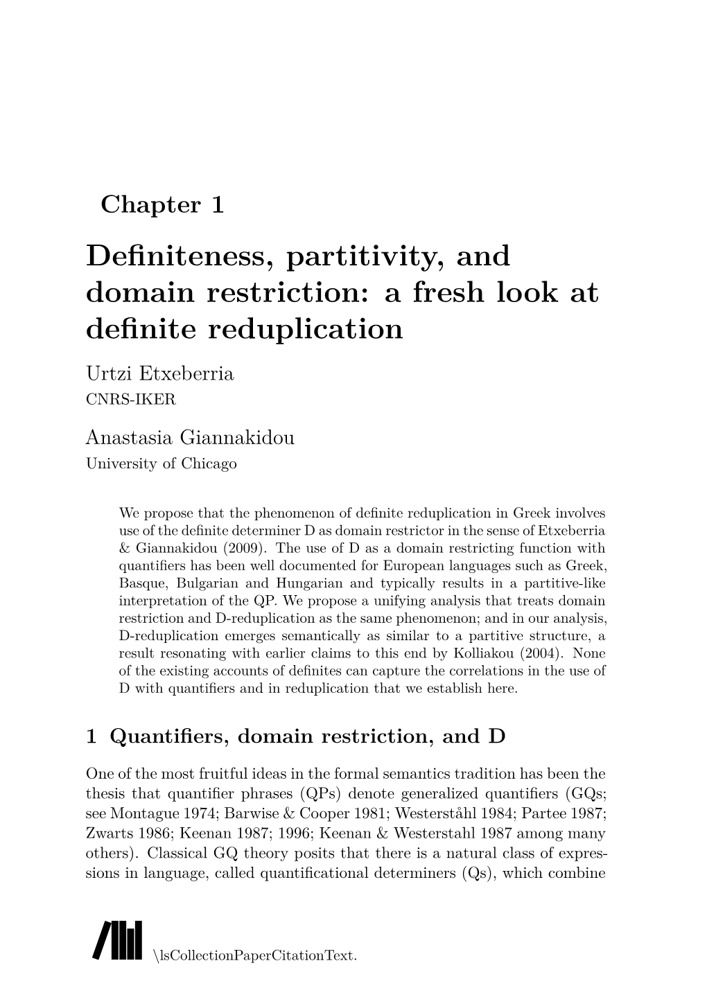 Definiteness, Partitivity, and Domain Restriction