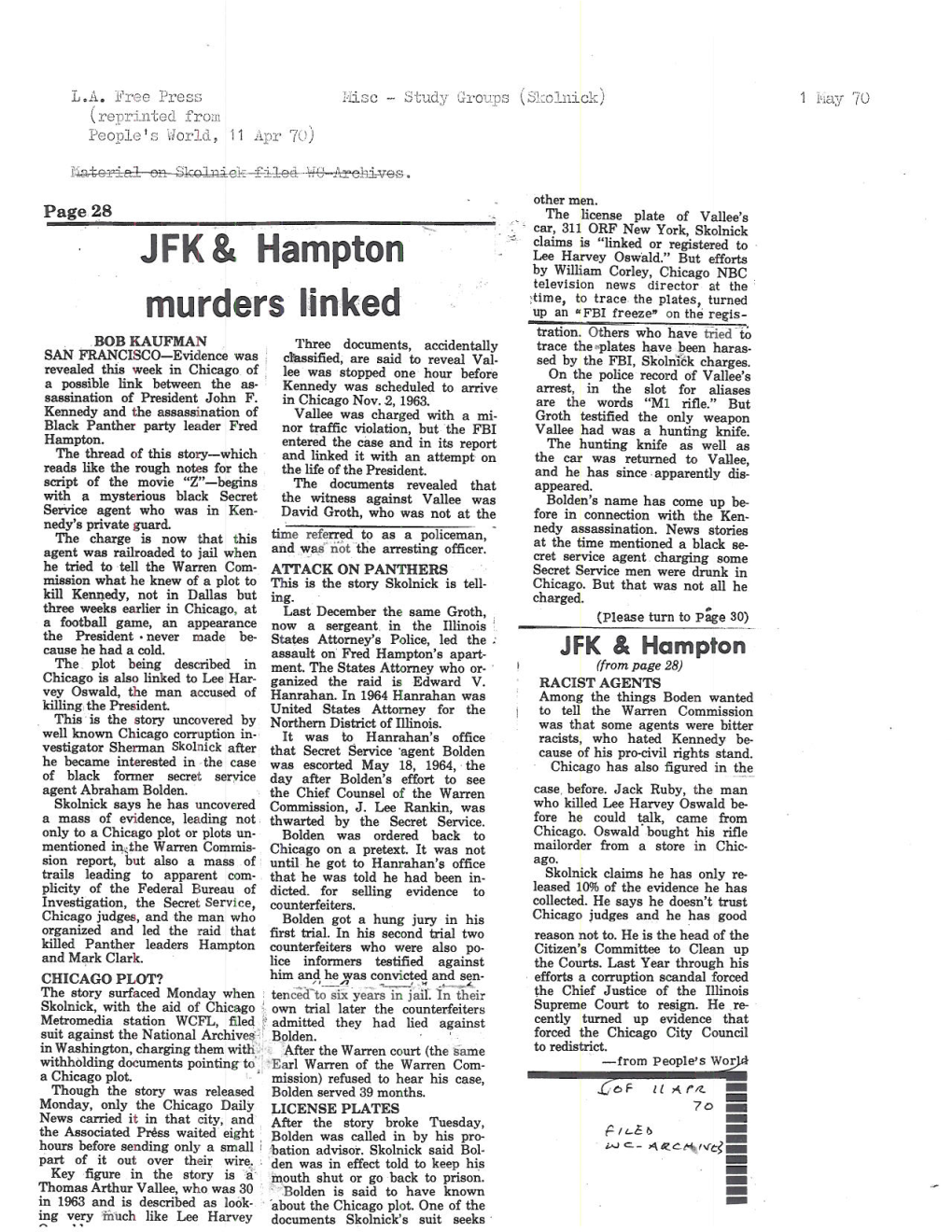 JFK & Hampton Murders Linked