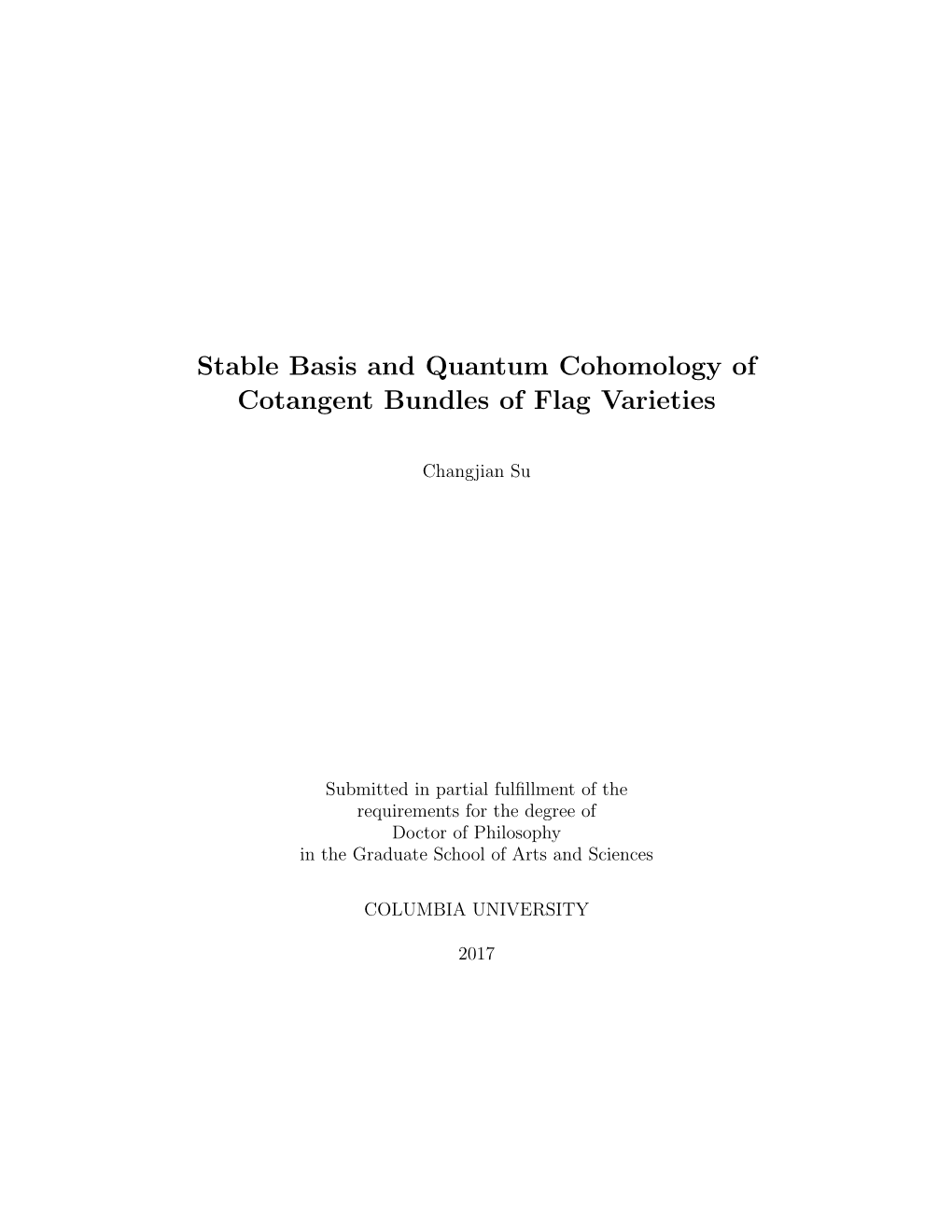 Stable Basis and Quantum Cohomology of Cotangent Bundles of Flag Varieties