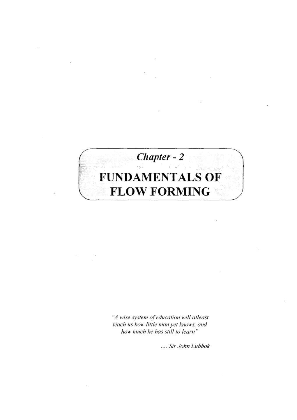 Fundamentals of Flow Forming