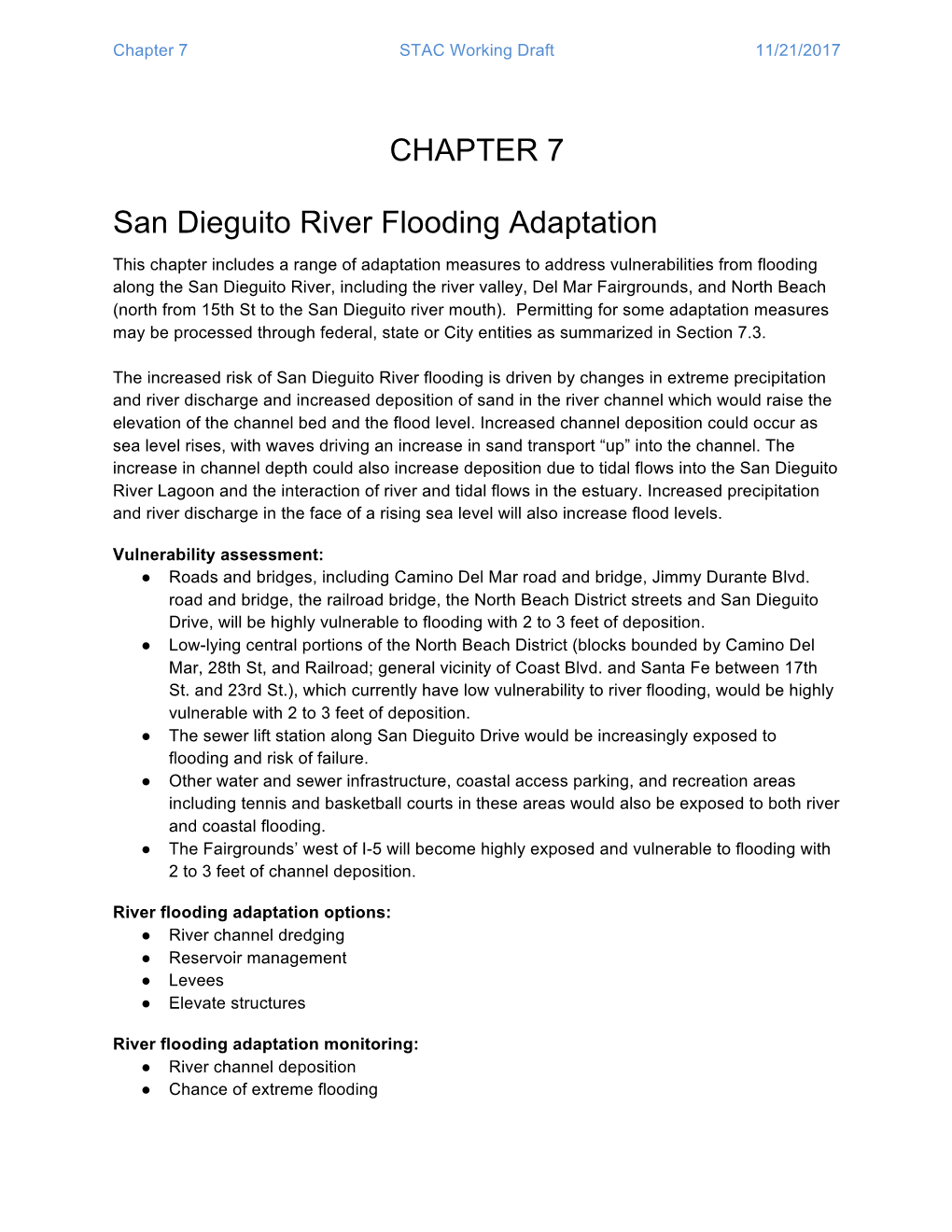 CHAPTER 7 San Dieguito River Flooding Adaptation